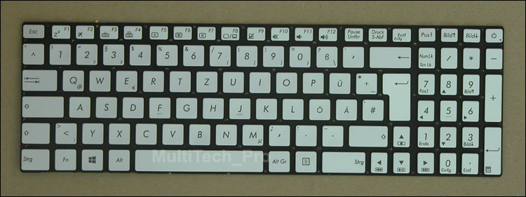 DE QWERTZ Backlit Keyboard For Asus N751 N751J N751JK N751JX Series - MultiTechPro